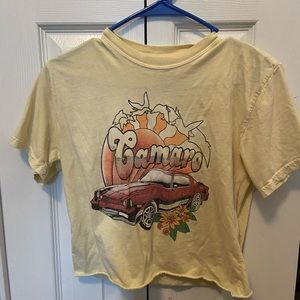 Camaro yellow cropped tee